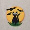 Black Cat with Full Moon, Halloween, Embroidered, Iron on Patch